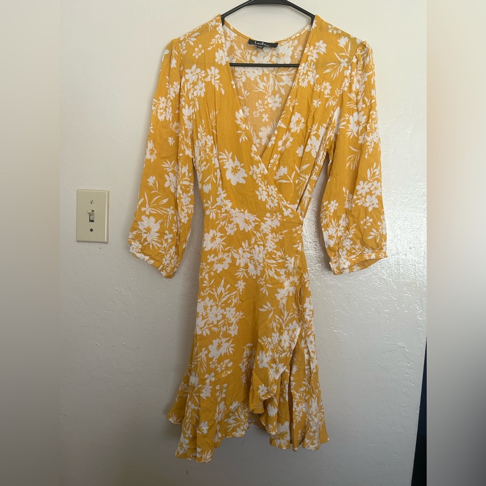 Floral Yellow Dress-Lulus - Picture 1 of 6
